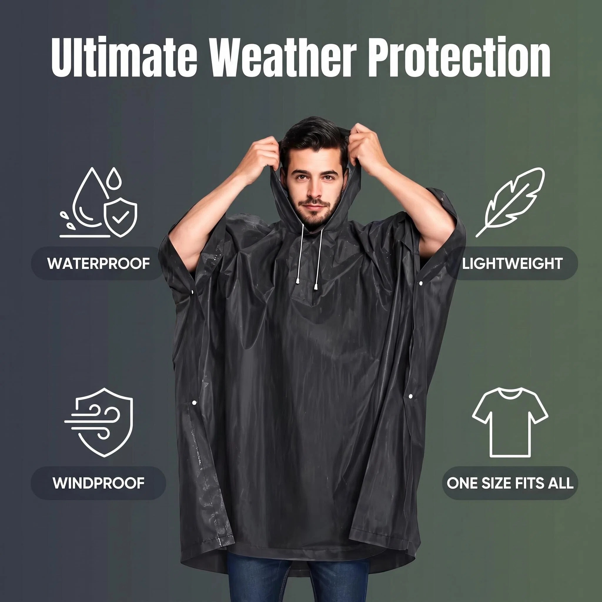 Тактический дождевик 3 в 1 для – обзор и цена Emergency Poncho Rain